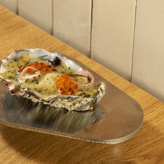 Oyster with bearnaise sauce and trout eggs   joan valera