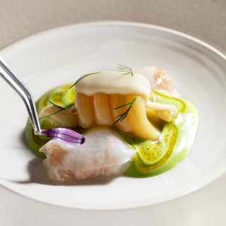 2. herb infused carbonara with scampi and iberian pork 2