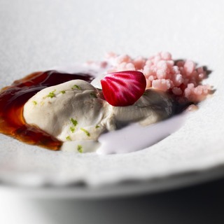 7. citrus marinated oyster with a light poultry broth  hibiscus and coconut soup  and radish granita. option 3