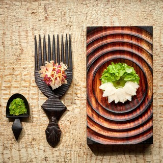 Blue crab  green piri piri  avocado