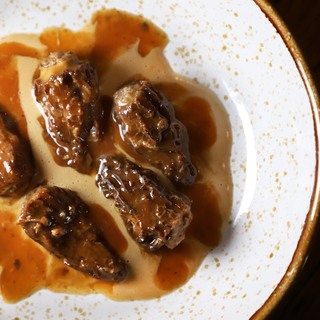 8. morel stuffed duck with armagnac and foie gras cream. option 2