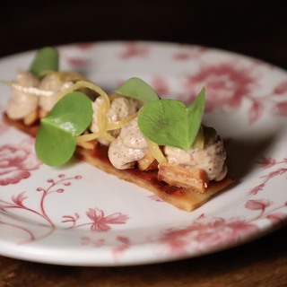 Celeriac millefeuille  macadamia and vanilla whipped cream